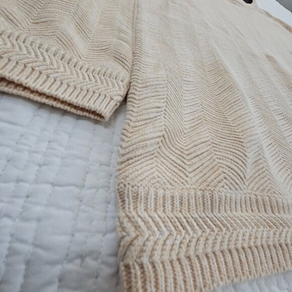 Ralph Lauren Chaps Hand Framed Sweater Men's Size XL Wheat Straw Cotton Texture - Picture 2 of 13